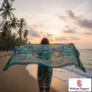 Elegant Polyester Sarong Pareo Ladies Beach Wrap Lightweight Summer Cover Up for Holiday Travel and Pool - Product Image 4