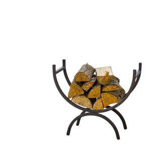 Étagère de rangement en fer forgé pour ranger les bûches, petit support à bois de chauffage pour l'intérieur et l'extérieur, support à bûches en métal robuste, meilleure forme - Product Image 6