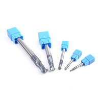 Fraise à tête sphérique Yunsheng HRC55 à 2 cannelures en carbure de tungstène, fraise à tête sphérique pour fraisage CNC, outil en alliage micro-dur, revêtement 3 ans