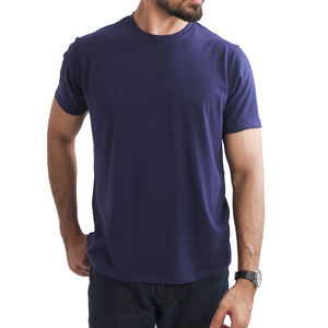 Wholesale High Quality Organic 100% Cotton <b>Round</b> Neck T-Shirt Custom Lightweight Woven Fabric for Men - Product Image 1