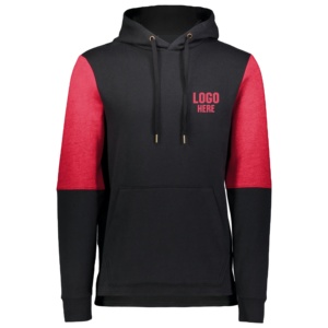 Sudadera con Capucha para Hombre, Color Negro y Rojo, Manga Raglán, Felpa, Casual, con Logotipo Estampado en la Parte Delantera, Corte Regular, para Otoño - Product Image 1