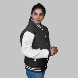 Chaqueta gris con letras chaqueta con letras personalizada chaqueta con letras de lana de cuero Varsity chaquetas Varsity personalizadas - Product Image 5