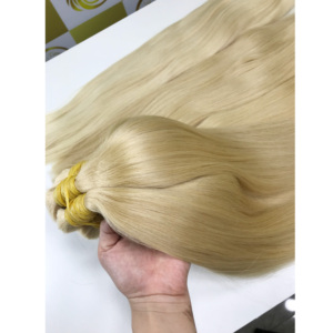Color dorado, color claro europeo, mechones de pelo Remy vietnamita a granel, Color personalizable, 100% extensiones naturales de gran calidad - Product Image 4