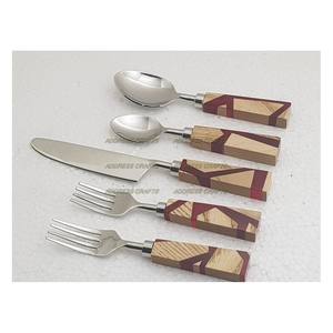 ชุดช้อนส้อมสแตนเลสพร้อมที่จับเรซินชุดช้อนส้อมอุปกรณ์ทานอาหารชุดเครื่องเงินอุปกรณ์รับประทานอาหารชุดช้อน - Product Image 6