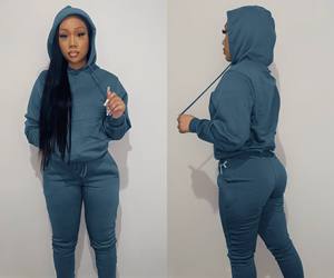 ชุดวอร์มลำลองสำหรับผู้หญิงชุดออกกำลังกายโลโก้ออกแบบได้ตามต้องการ - Product Image 3