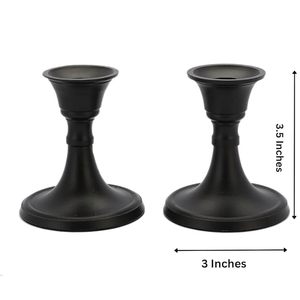 <b>Cheap</b> Metal Fancy Wedding Decorative Candlesticks Stand Metal in Iron Black Powder Coating Luxury <b>Candle</b> Holder for Home Decor - Product Image 1