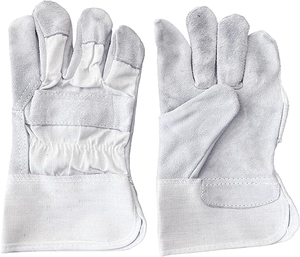 Guantes de seguridad de trabajo de cuero de vaca genuino Manguito de seguridad de goma Plam protector de trabajo - Product Image 1