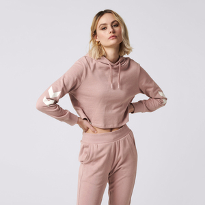 High Quality Women's Hooded Crop <b>Tops</b> with Puff Print Custom Logo Sweatshirt Best Design for <b>Winter</b> - Product Image 5