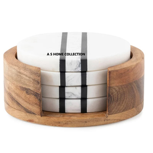 Juego de posavasos de forma redonda con mango de flor de diseño elegante decorativo dorado de metal de nueva promoción - Product Image 6