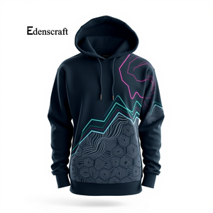 Pull à capuche léger pour hommes hiver décontracté élégant chaud imprimé coton mélangé tissu Durable doux confortable sweat - Product Image 3