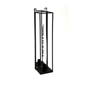 Candelabro decorativo hecho a mano con luz en T colgante de hierro negro mate y soporte para decoración navideña del hogar - Product Image 1