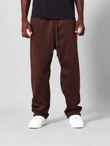 Pantalones de chándal marrón chocolate para hombre, pantalones lavados de lana pesada para correr, ajuste relajado, cintura con cordón, ropa de calle de algodón suave - Product Image 4