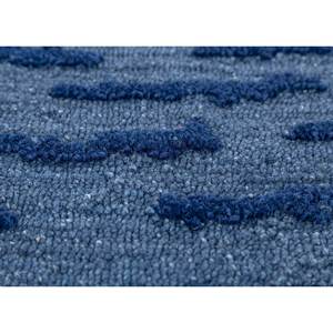 Alfombra Lineal Azul de Lana y Viscosa Hecha a Mano con Diseño Geométrico para Uso Doméstico-Tnq-1410 - Product Image 3