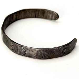 กำไลข้อมือเหล็กดามัสกัส | กำไลดามัสกัสแบบปรับได้ทำด้วยมือ - Product Image 1