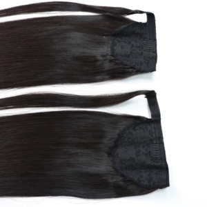 Extension de cheveux naturels vietnamiens queue de cheval, vierges, super double drawn, aspect naturel, facile à clipser, pour femmes, usage quotidien ou soirée, 100g, la meilleure - Product Image 4