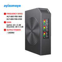 Amplificador de Señal de Teléfono Móvil 4G Ayision Tri-Banda 850 1700 1900MHz, Repetidor de Señal Celular 3G GSM con Cobertura de +300 m² y 4 Antenas
