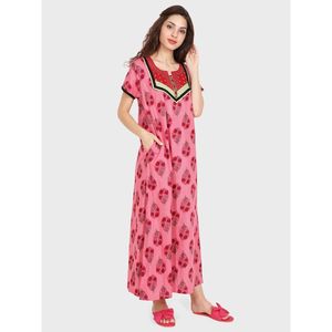Evolove Camisón Largo Estampado de Algodón para Mujer - Transpirable, Suave y Cómodo, Talla 3XL, para el Hogar - Product Image 5