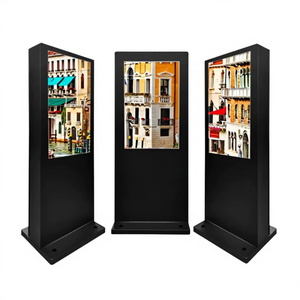 Afficheur numérique sur pied, écran LED 43 pouces, 2m x 1,5m, aluminium noir, écran publicitaire intérieur, résolution 1920x1080 - Product Image 3