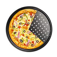Nouveauté Four antiadhésif résistant à la chaleur Plaque de cuisson en aluminium perforé Pizza Pan avec couvercle pour usage commercial pour les acheteurs d'aliments