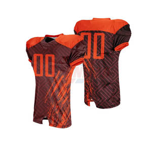 Logo personnalisé pour hommes à manches courtes respirant 100% polyester imprimé par transfert à chaud kits d'uniformes de football américain club scolaire - Product Image 4