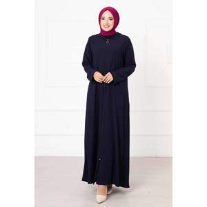 Vêtements de sécurité Abaya zippée à capuche bleu marine - Product Image 3