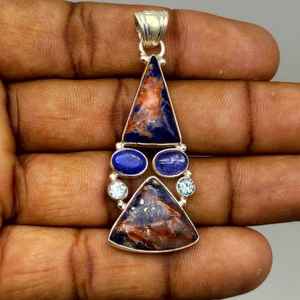 สร้อยคอจี้เงินสเตอร์ลิง925ทันสมัยพร้อมจี้อัญมณีหลากสีจี้แฟชั่นสำหรับผู้หญิงและเด็ก - Product Image 4