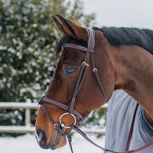 Meilleure qualité-bride de cheval en cuir verni-bandeau de nez à manivelle rembourré-bandeau de front de cheval en forme de U en cristal Bling - Product Image 3