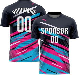 Ensemble d'uniformes de football respirants de haute qualité personnalisé bleu rose jaune vert couleur kits de vêtements de football d'équipe pour hommes - Product Image 2