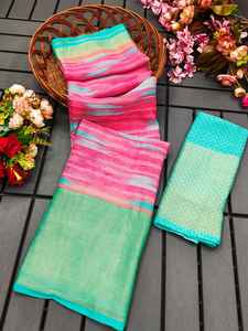 Timeless tradicional Georgette Sari nueva llegada hecha a mano seda indio étnico boda fiesta desgaste intrincado Zari alta hermosa - Product Image 4