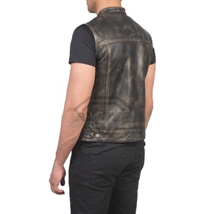 Chaleco de cuero transpirable para motociclistas, ropa exterior sin mangas para moda urbana, viajes y conducción, chalecos de cuero para motociclistas para hombre - Product Image 3