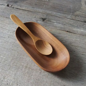 Bandeja de madera ovalada de Caoba Africana moderna hecha a mano - Product Image 1