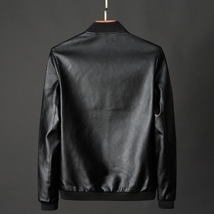 <b>Men's</b> Leather <b>Jackets</b> Solid Color Casual PU <b>Jackets</b> for <b>Men</b> Autumn Winter Plus Size Fashion Zipper <b>jacket</b> for <b>men</b> - Product Image 4