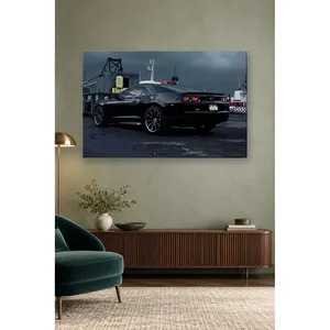 Impression sur toile Fida Black Camaro in Stormy Harbor - Product Image 2