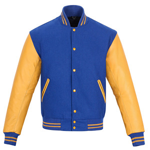 OEM Manufacturer High Quality Chenille Embroidery <b>Men</b> College Custom Baseball Bomber Letterman Crop <b>Leather</b> Varsity <b>Jacket</b> - Product Image 1