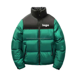 Veste d'hiver rembourrée en duvet pour homme - Veste matelassée coupe-vent et chaude avec col haut et logo - Product Image 2