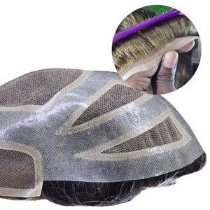 Alta calidad Diseño derecho Mono Base MGM VER Peluca de encaje Tupé Postizo Hecho con sistema de reemplazo de cabello indio Remy - Product Image 1