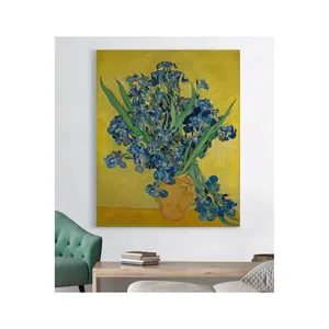 Impression sur toile Fida Van Gogh Iris sur fond jaune - Product Image 6