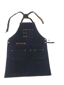 Delantal de Cuero Vacuno Profesional para Herrero, Ropa de Jardinería, Color Negro, Delantal de Trabajo de Cuero Vacuno con Bolsillos - Product Image 4