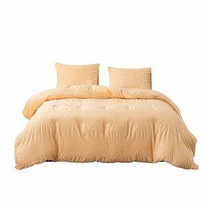 Ensembles de literie en coton de luxe pour hôtels et textiles pour la maison Drap de lit brodé jaune de n'importe quelle taille Couverture à motif teint uni - Product Image 1
