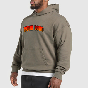 Sweat-shirts d'hiver personnalisés de haute qualité avec logo imprimé en relief pour hommes, style streetwear, confortables, 100% coton molletonné, couleur unie blanche - Product Image 1