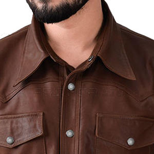 Respirant Hiver Chaud Hommes Chemise En Cuir Vêtements Décontractés Hommes Chemises En Cuir À Un Prix Raisonnable - Product Image 2