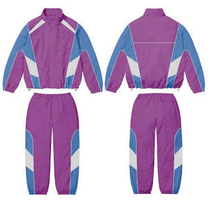 Dernière mode survêtement coupe-vent tenues 100% Nylon costume Sport veste piste fermeture éclair coupe-vent deux pièces survêtements pour hommes - Product Image 1