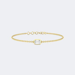 Bracelet station en diamants sertis clos de 0,70 carat avec émeraude - Product Image 4