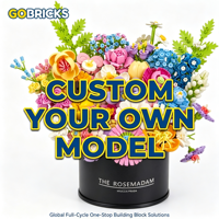 Gobricks Blocs de construction MOC personnalisés pour paysage de jardin floral et serre, Scène d'arche florale avec arbres, Briques DIY Diorama OEM ODM