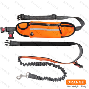 Laisse pour chien mains libres durable avec amortisseur de chocs et garniture en fourrure, capacité de 180 lb pour grands chiens - Conception avec poche pour téléphone - Product Image 2