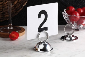 Support de Carte de Table Rond en Acier Inoxydable DIVRIS, Durable, Écologique, 6 pouces, Design Moderne pour la Décoration des Restaurants et Hôtels - Product Image 3