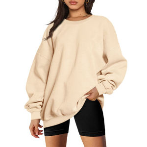 Femmes automne mode tenues vêtements polaire col rond pull chandails surdimensionnés sweats à capuche - Product Image 4