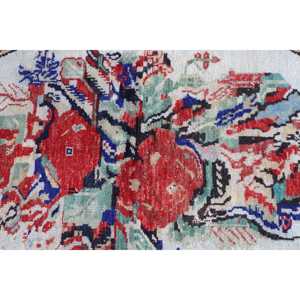 Turkish Rug, Area 4.5x6 ft Vintage Rug, <b>Red</b> Blue Polka dot <b>Wool</b> Rug - Product Image 5