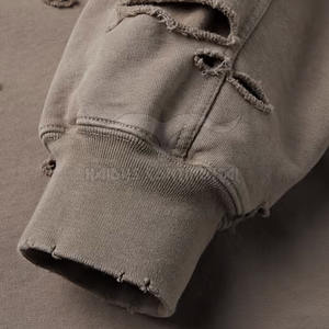 Sudaderas con capucha desgastadas ligeras de alta calidad para hombre, diseño de cremallera suave de secado rápido, patrón sólido, teñido liso para uso en invierno Stock - Product Image 4