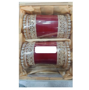 Set Chuda pengantin buatan tangan kualitas Premium gelang pernikahan <span class=keywords><strong>Punjabi</strong></span> asli tersedia dengan harga terjangkau Set Chuda